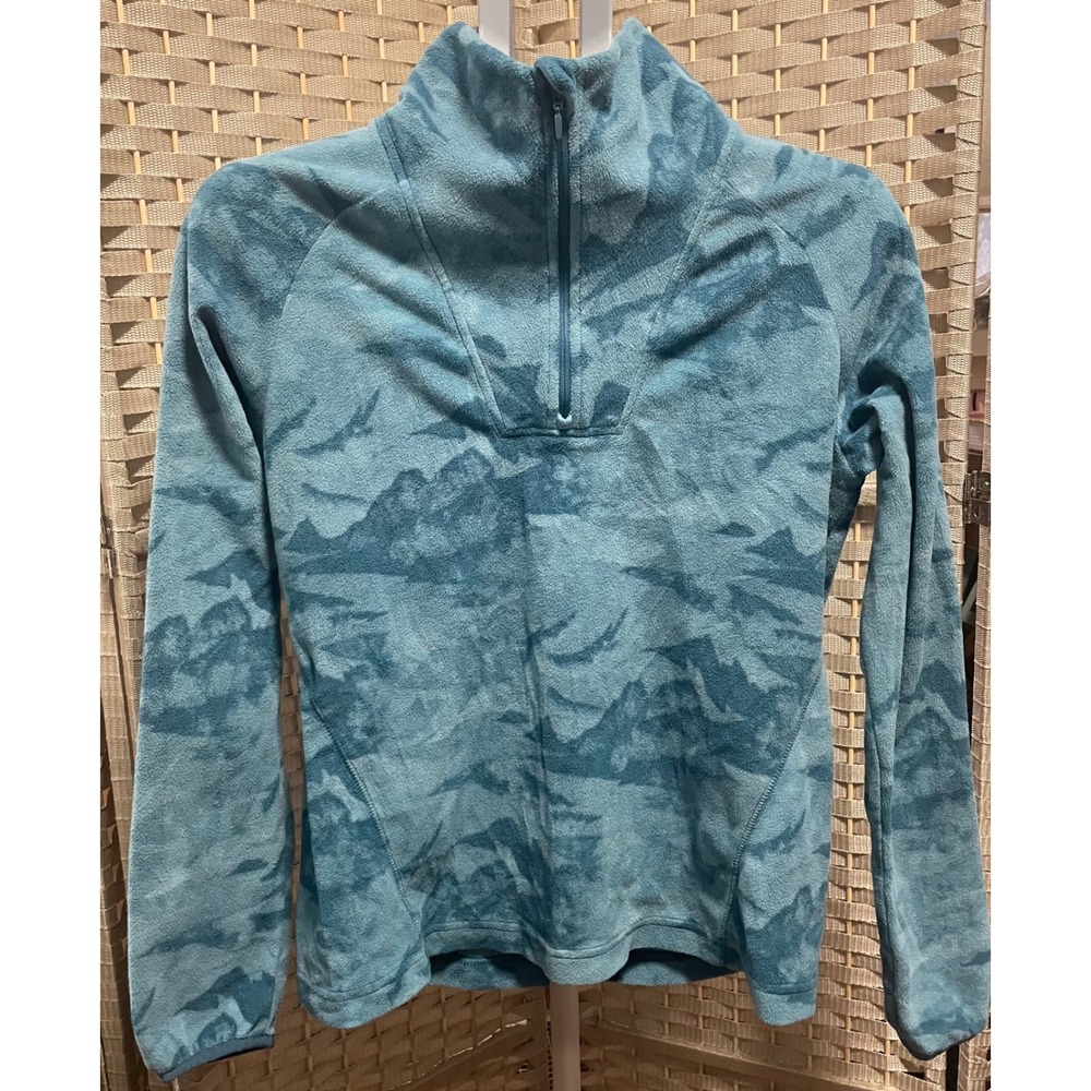 Columbia Glacial IV Blue Mountain Print Half Zip Fleece Pullover Womens M